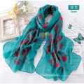 New Polyester Lace Floral Sunscreen Soft Scarves Shawl Cape Neck Wrap Stole Flower Scarf Winter Warm 5 Colors Women Accessories